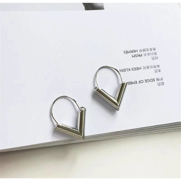 Triangle Ear Drop Earrings - Picture 5 of 6